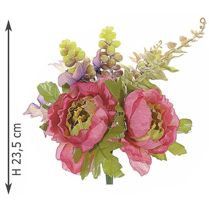 Buchet artificial peonia roz 24 cm